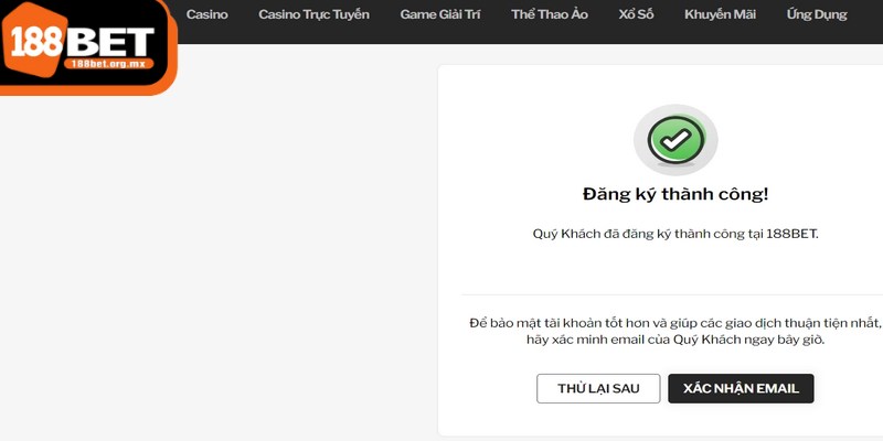 Đăng ký 188BET - Hướng dẫn tạo tài khoản chỉ 3 phút 4 Đăng ký 188BET là một quy trình vô cùng nhanh chóng, chỉ mất khoảng 5 phút