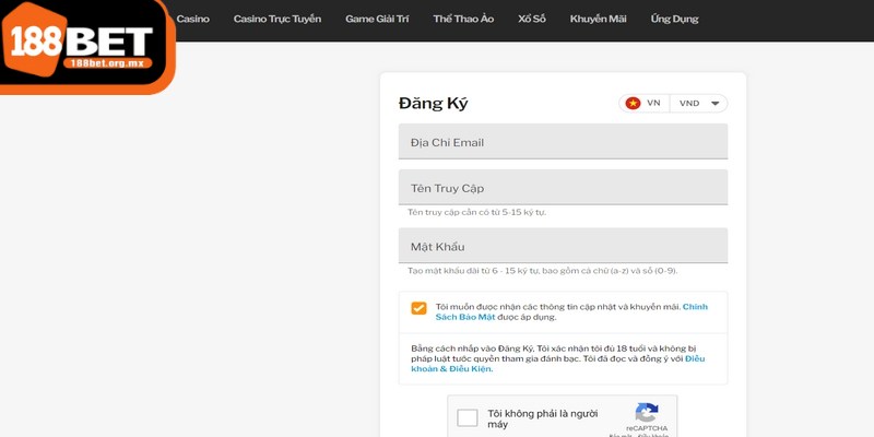 Đăng ký 188BET - Hướng dẫn tạo tài khoản chỉ 3 phút 3 Quá trình đăng ký tài khoản tại nền tảng rất đơn giản và dễ dàng