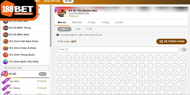 Xổ số 188BET - Cơ hội trở thành tỷ phú một cách dễ dàng 2 Đánh đề tại xổ số 188BET mang đến 4 cách cược khác nhau